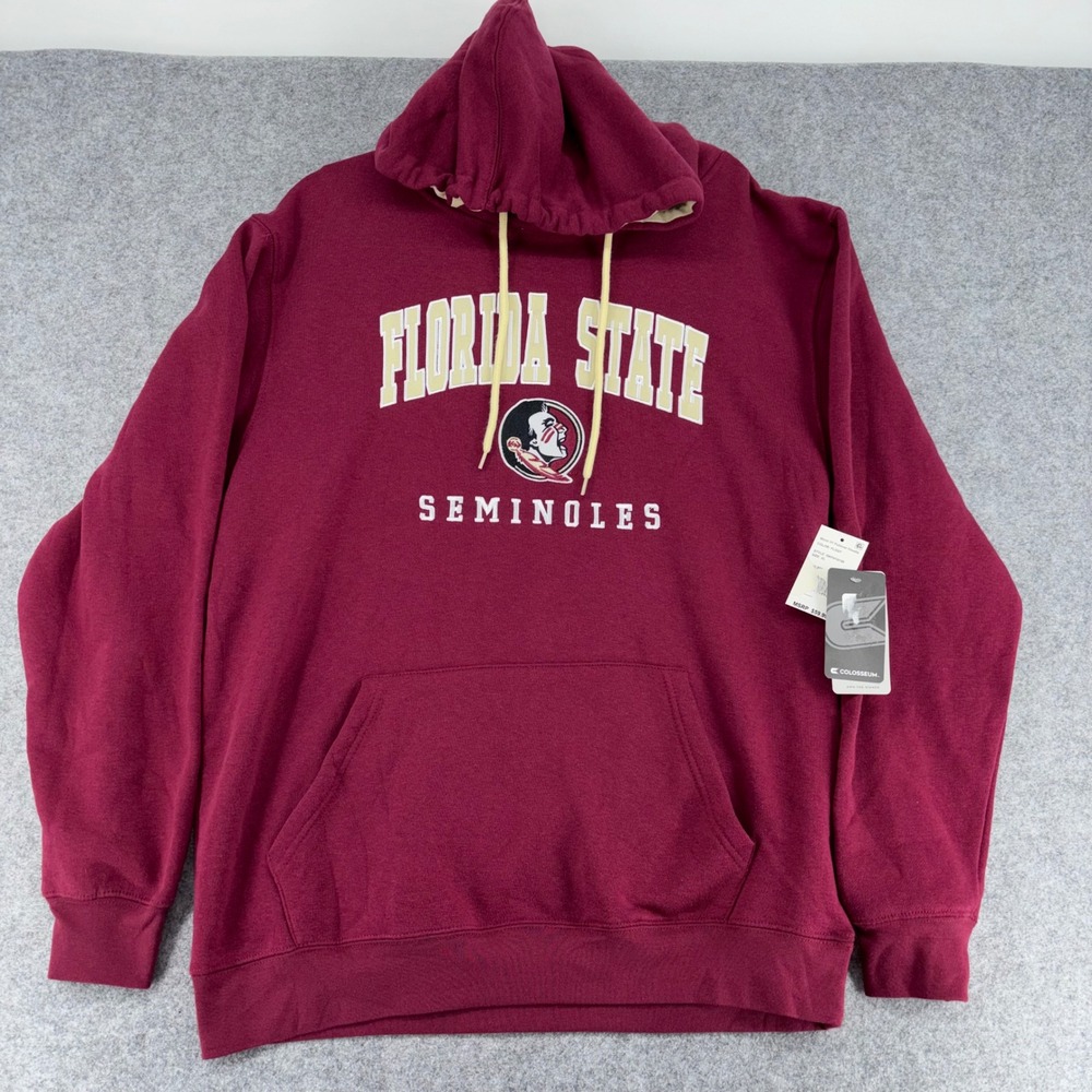 Colosseum Florida State Seminoles Mens XL Hoodie Maroon FSU Pullover DKFH10150